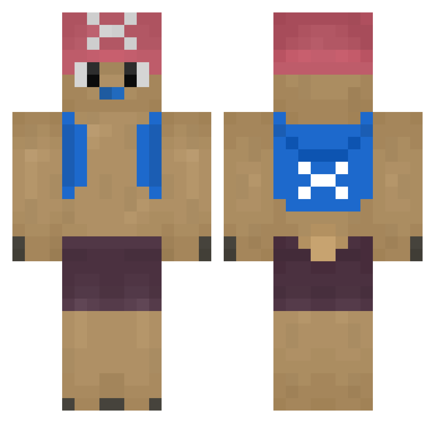 Patotheduck Minecraft skin, front and back view