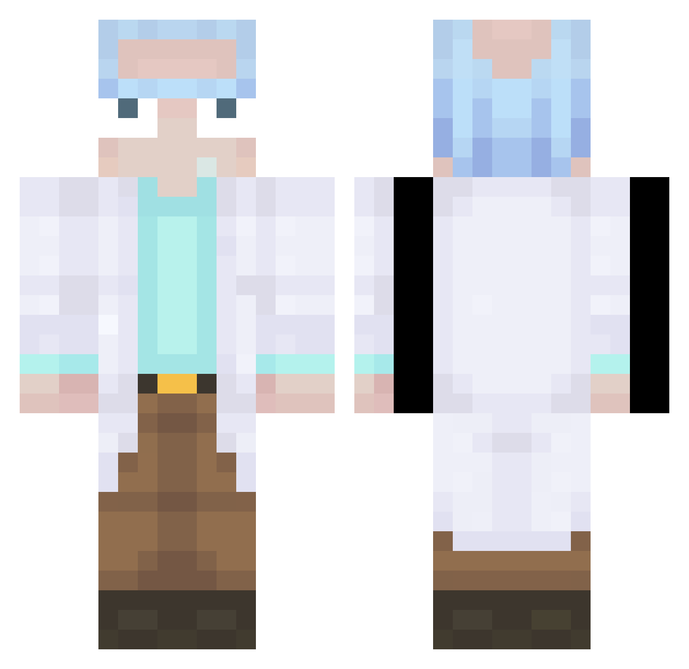 EmiiLeon Minecraft skin, front and back view