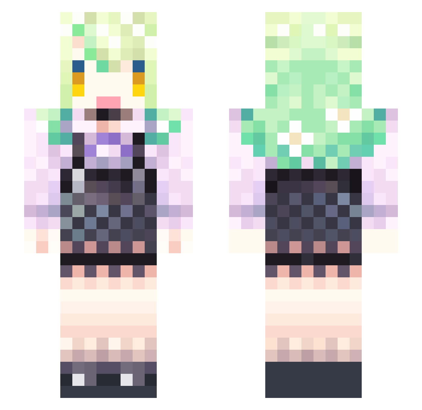 mhewali Minecraft skin, front and back view
