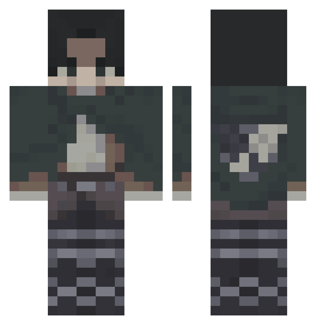 bnotion Minecraft skin, front and back view