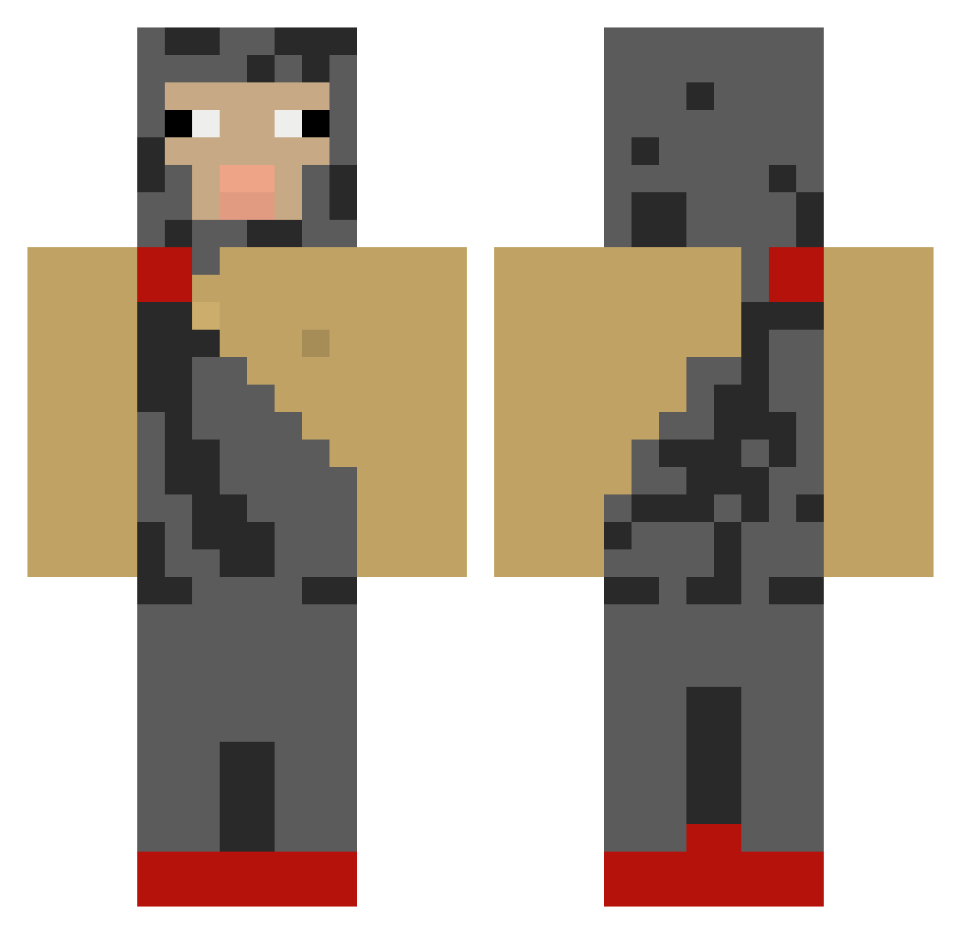 Lakke9 Minecraft skin, front and back view