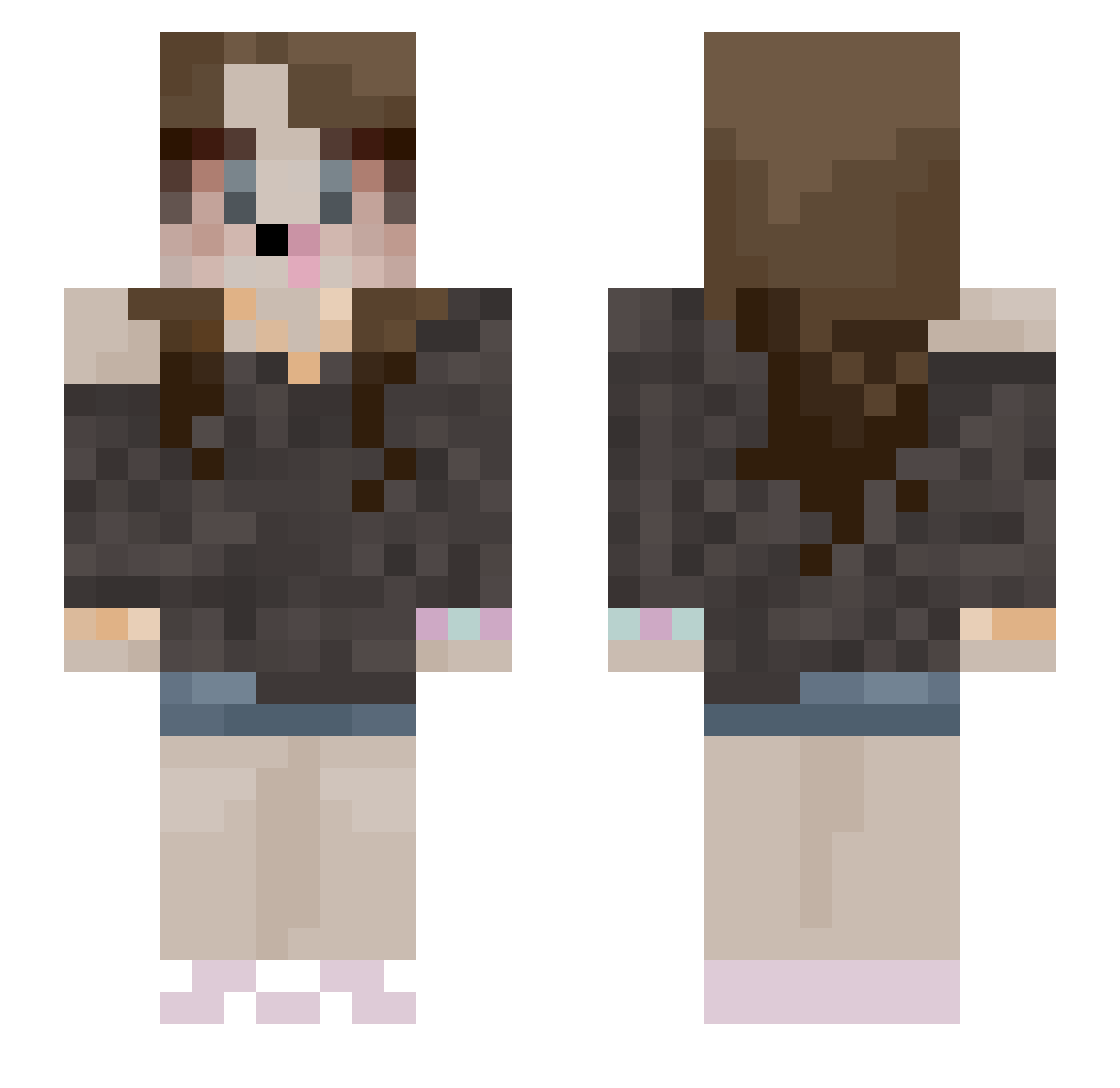 Bexys Minecraft skin, front and back view