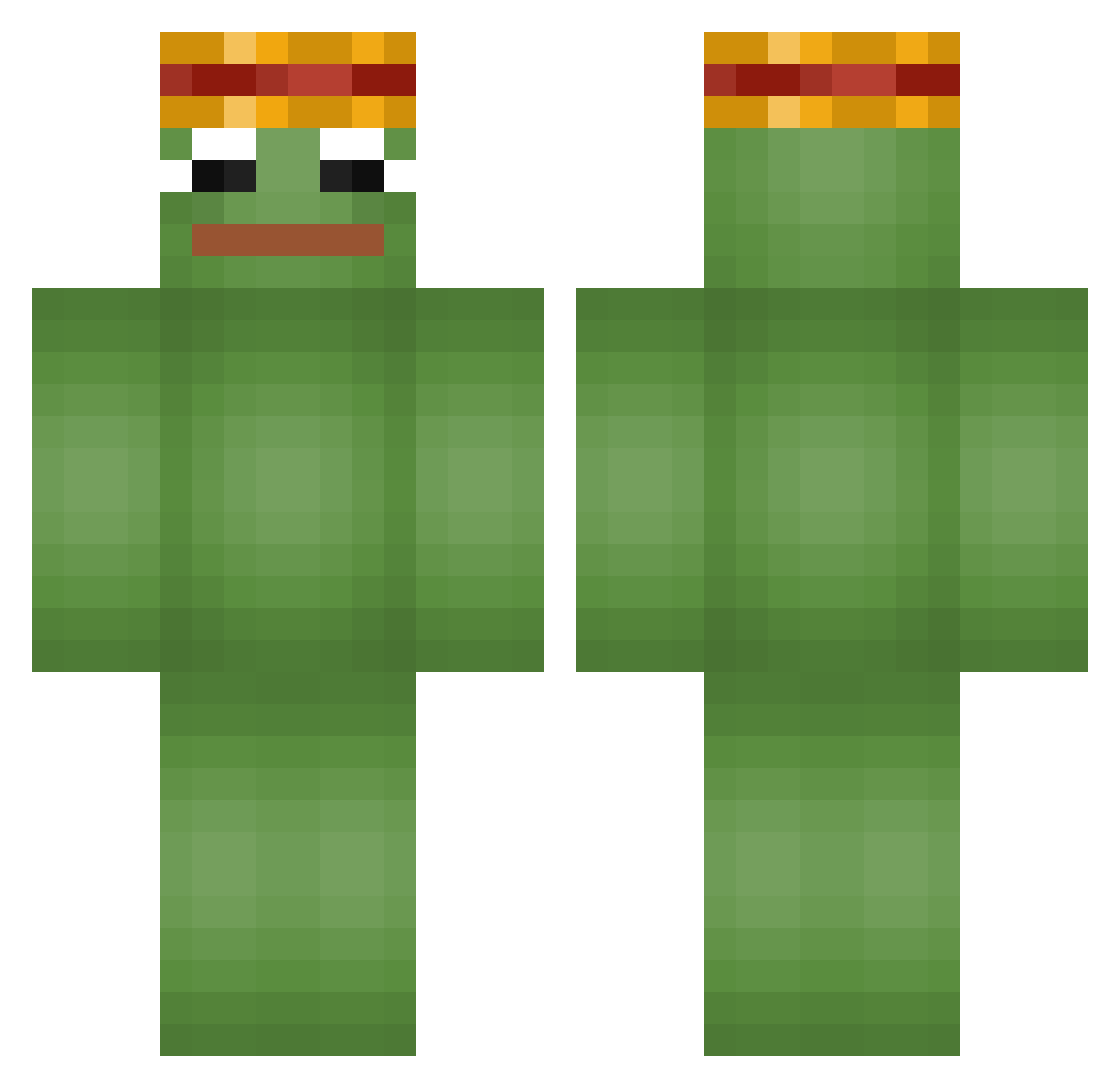 awwnders Minecraft skin, front and back view