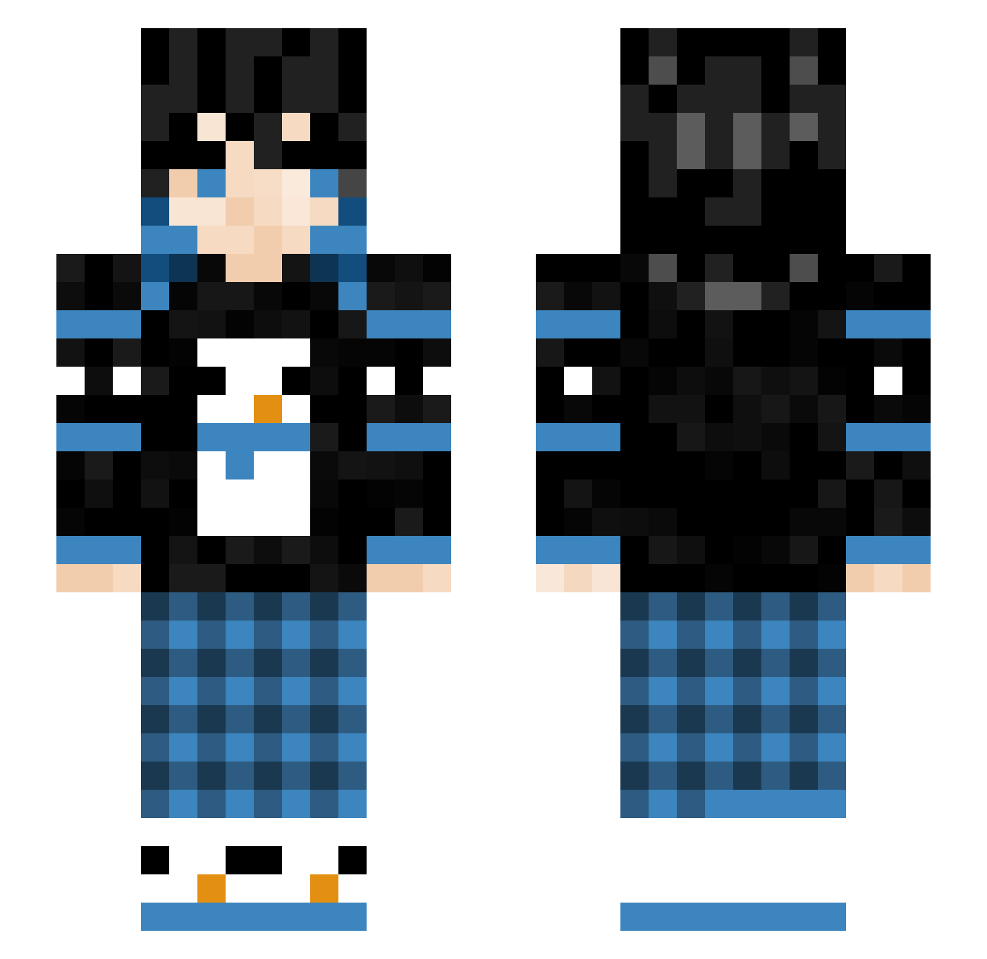 VennaIsHere Minecraft skin, front and back view