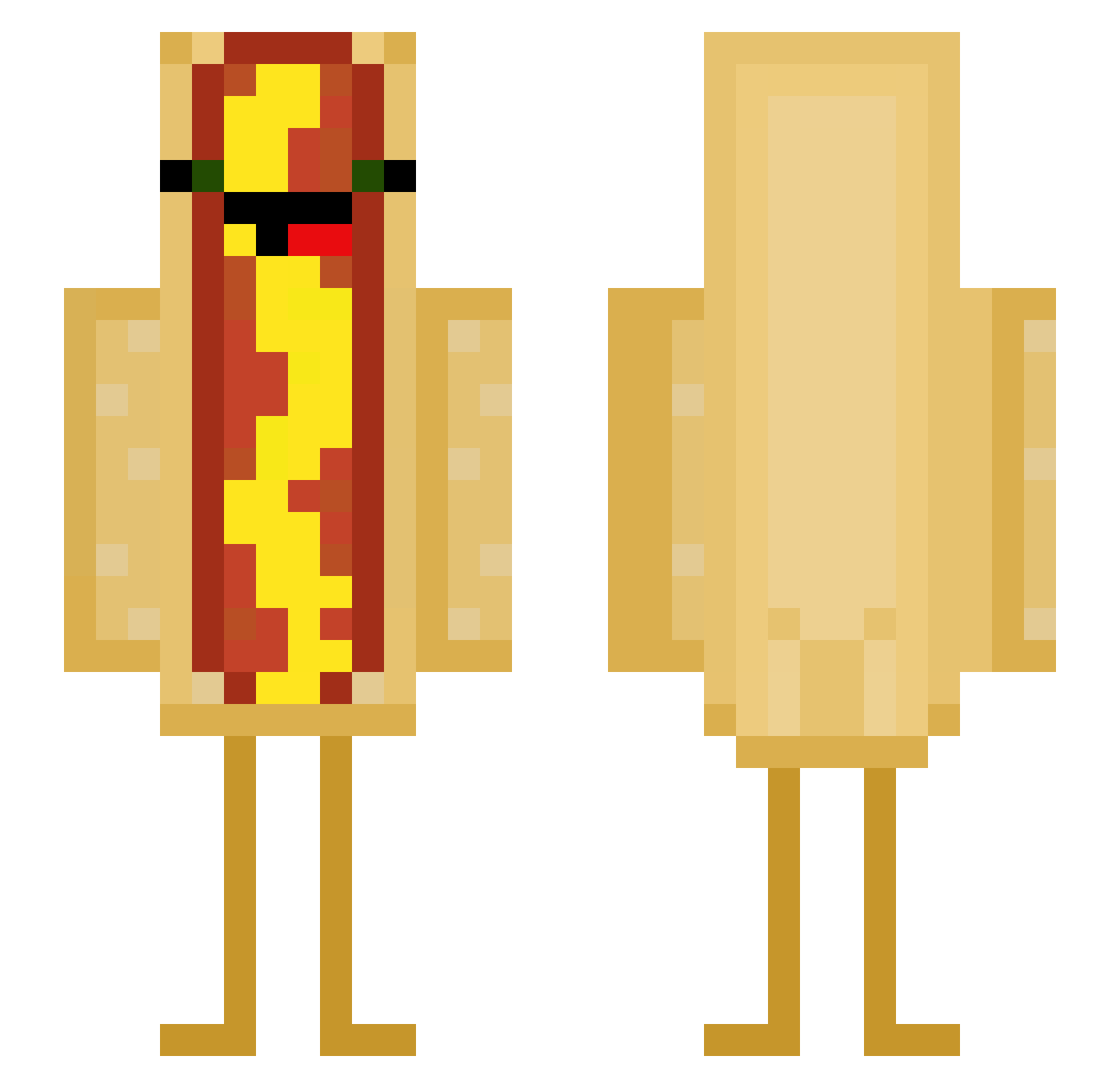psychako Minecraft skin, front and back view