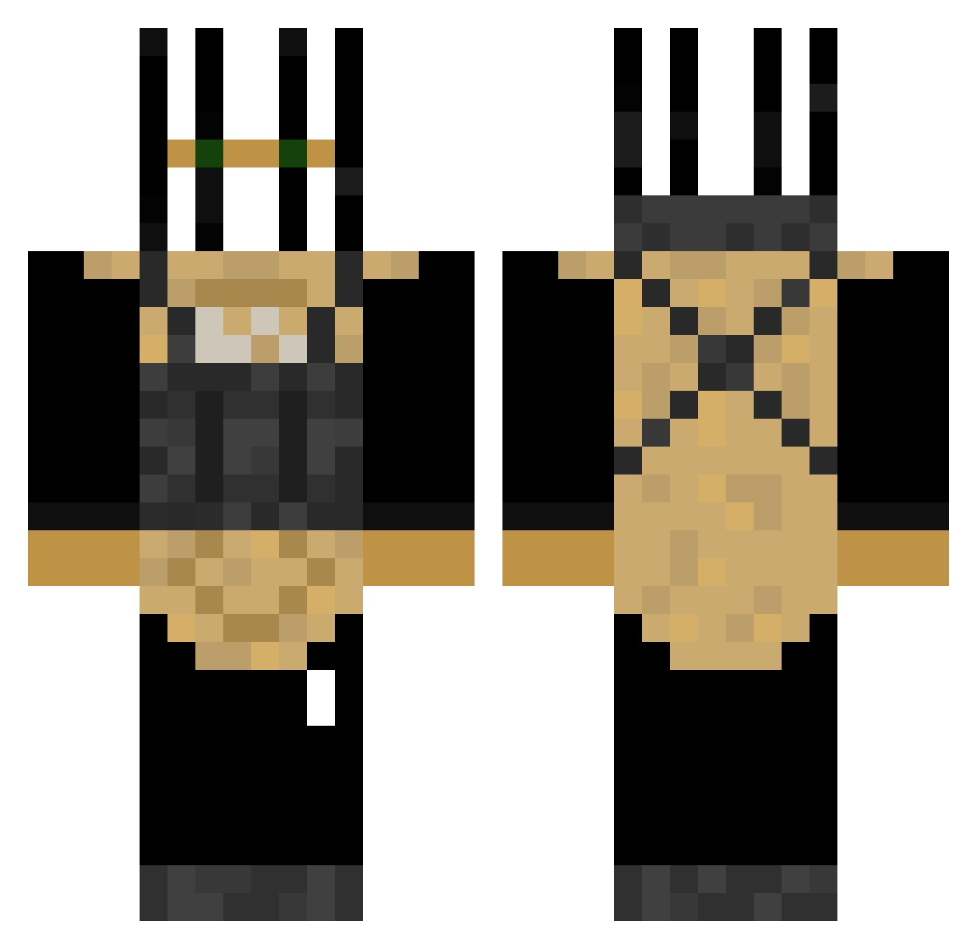 Thessalian Minecraft skin, front and back view