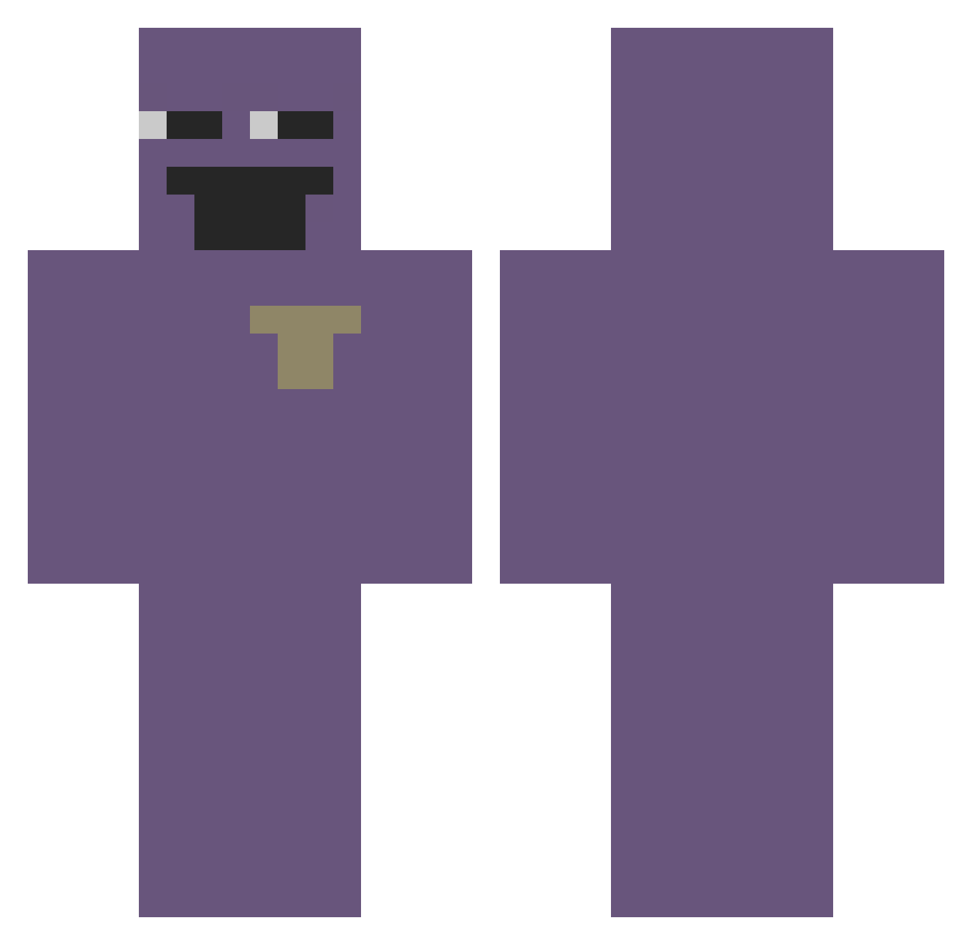 Irides Minecraft skin, front and back view