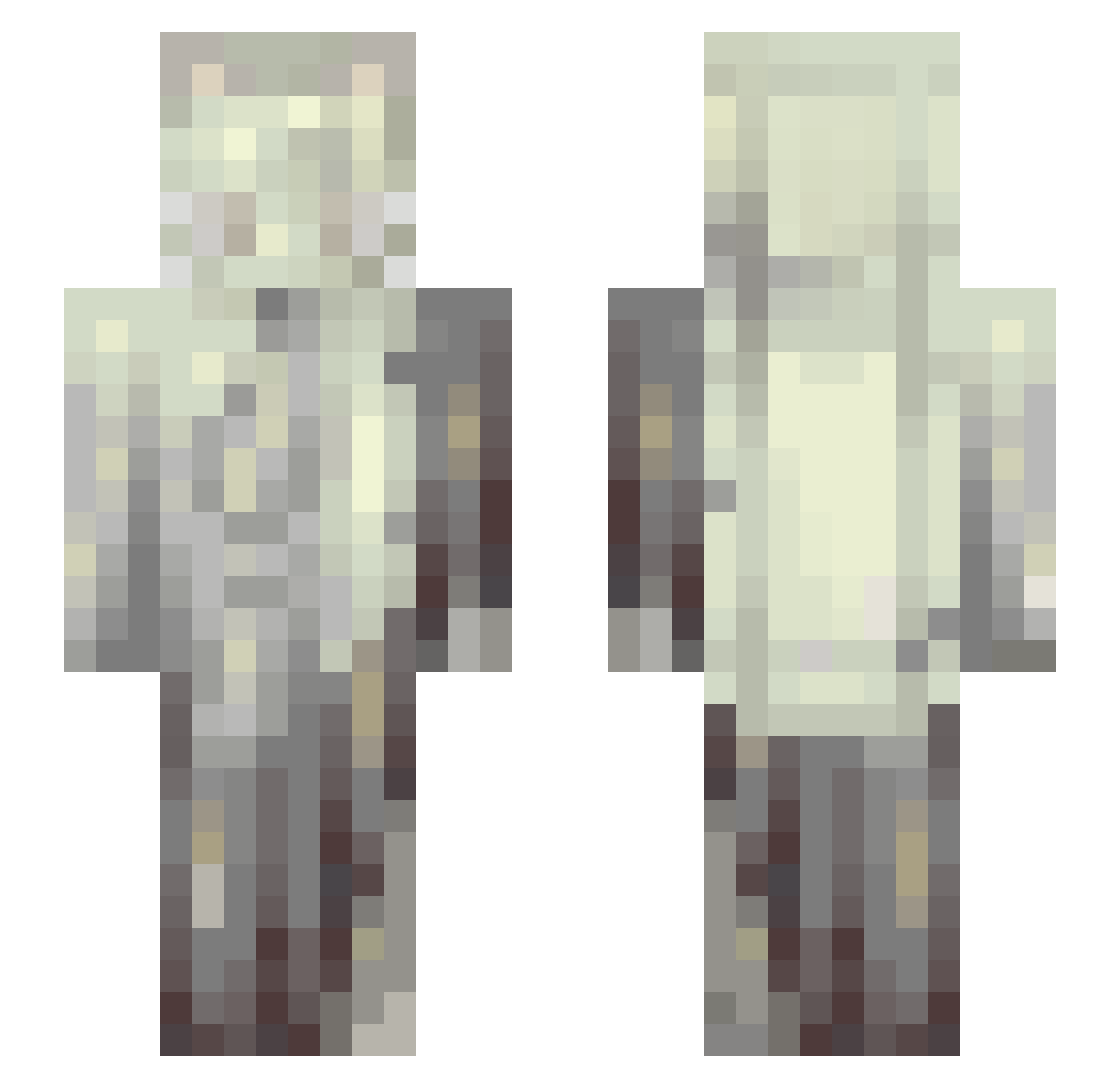 vikksz Minecraft skin, front and back view