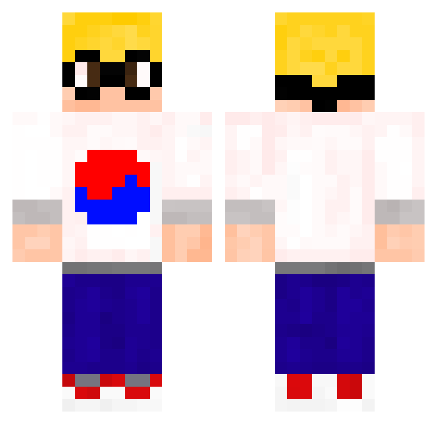 Fireball4555 Minecraft skin, front and back view