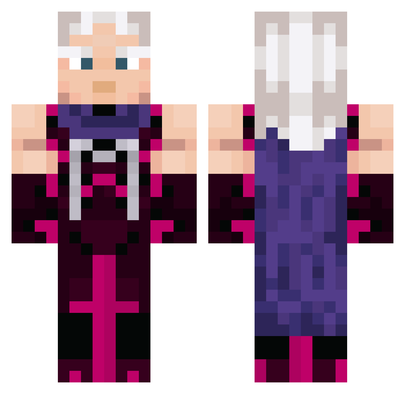 olaketal Minecraft skin, front and back view