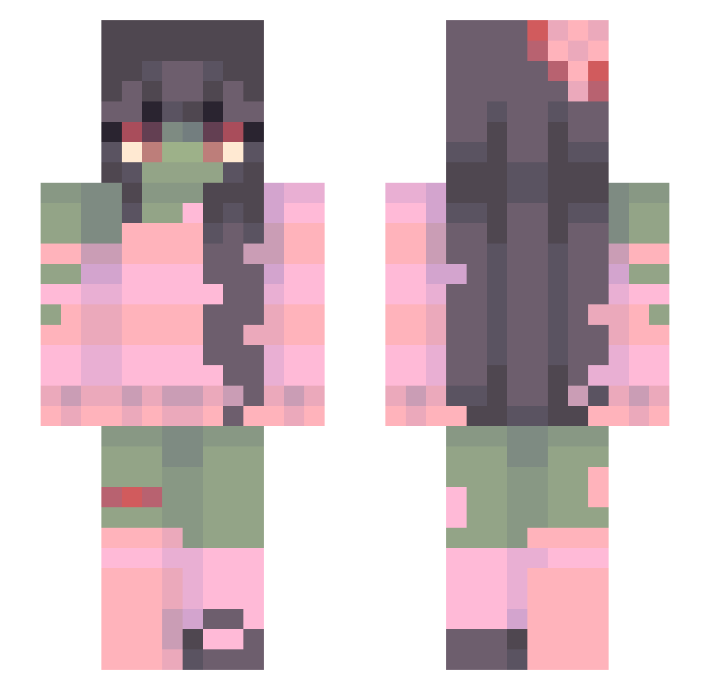 Besra Minecraft skin, front and back view