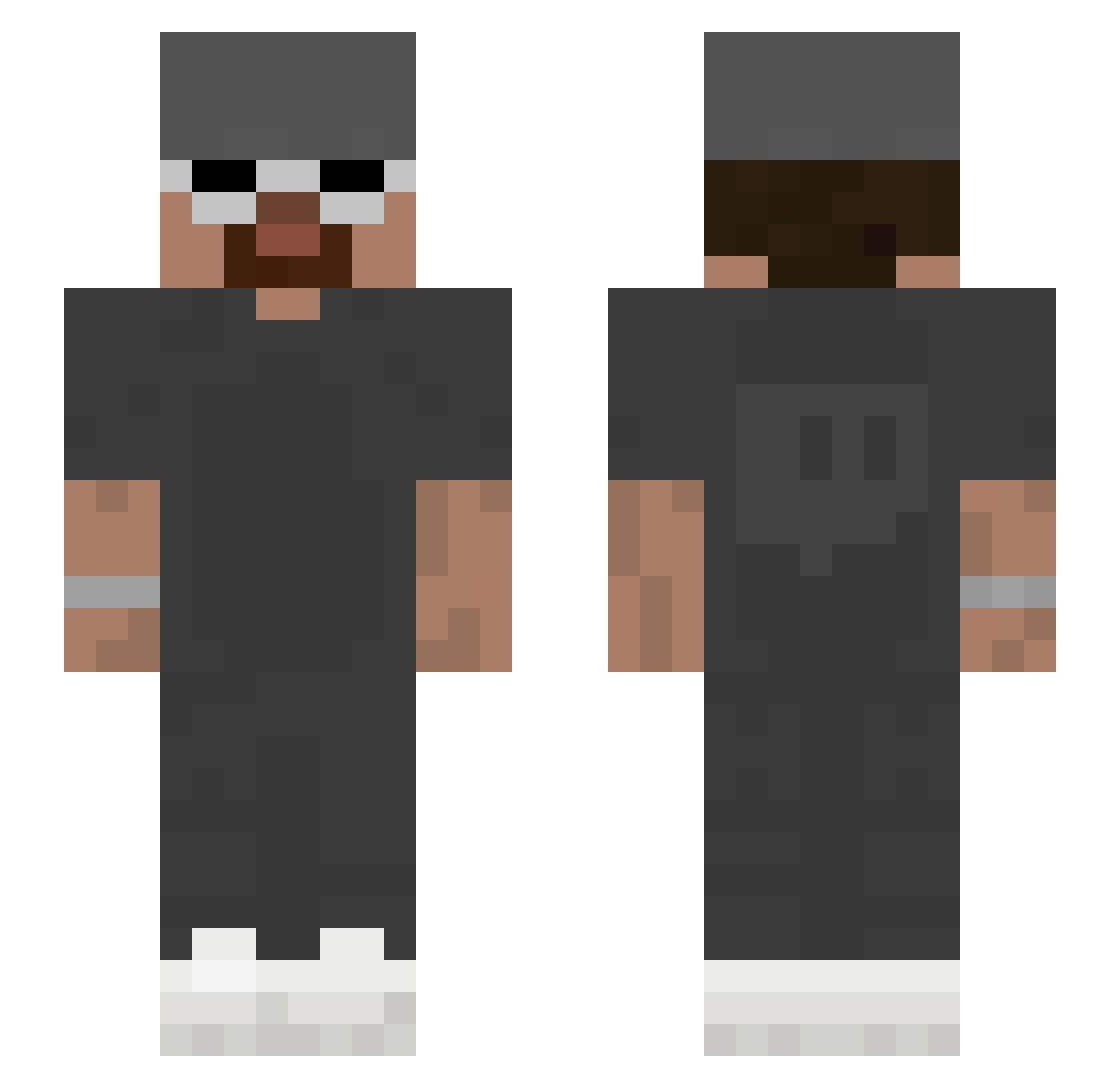 _McNoobie Minecraft skin, front and back view