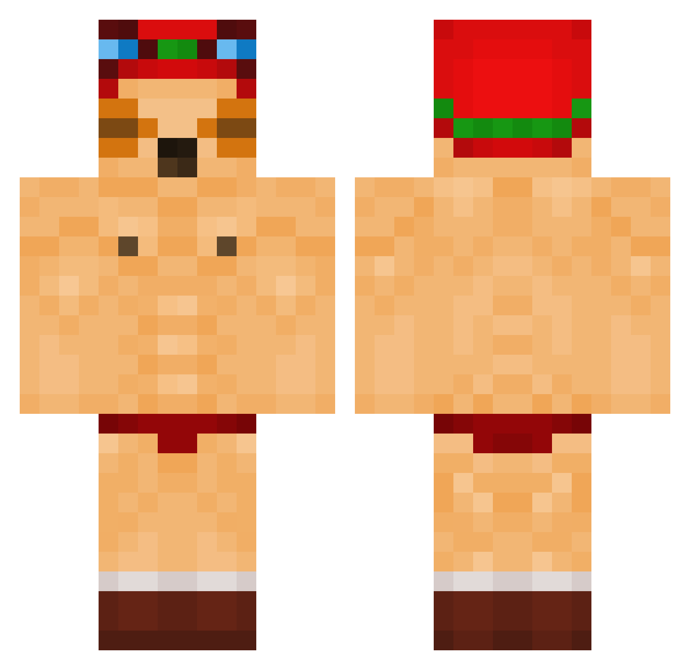 amwer Minecraft skin, front and back view