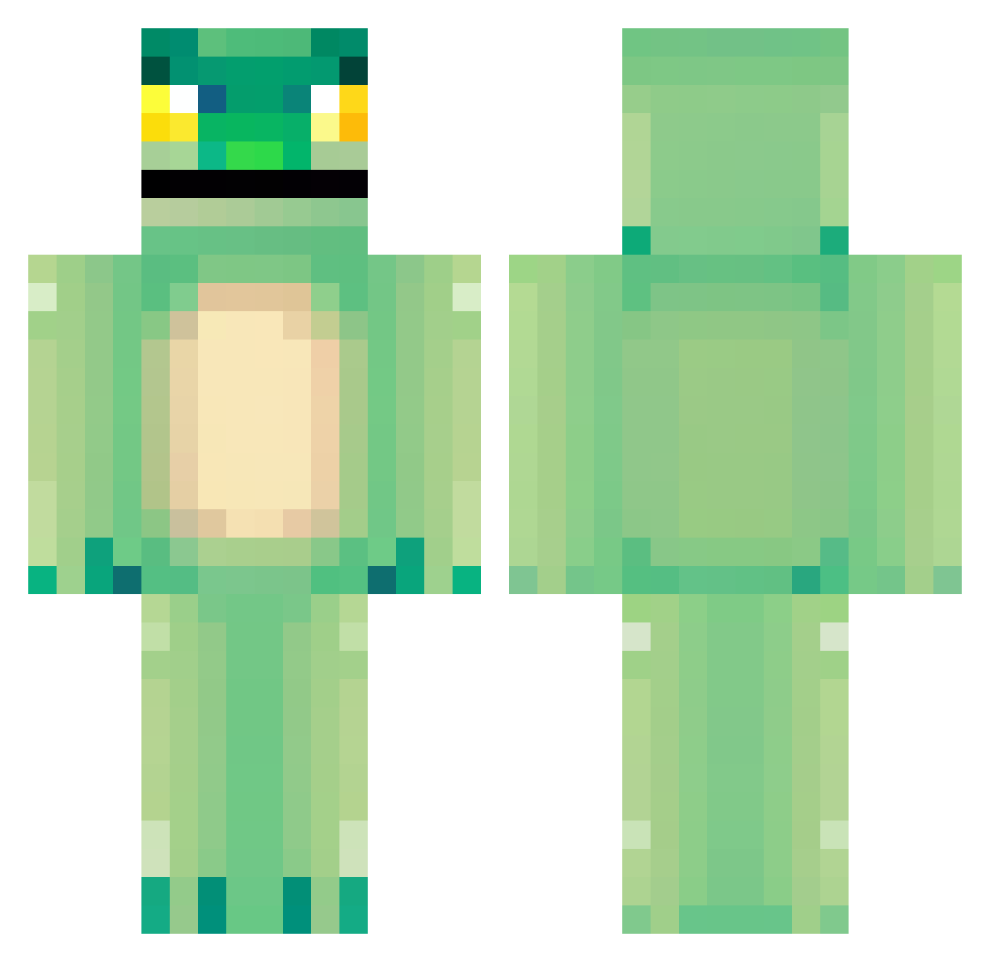H0pToad Minecraft skin, front and back view