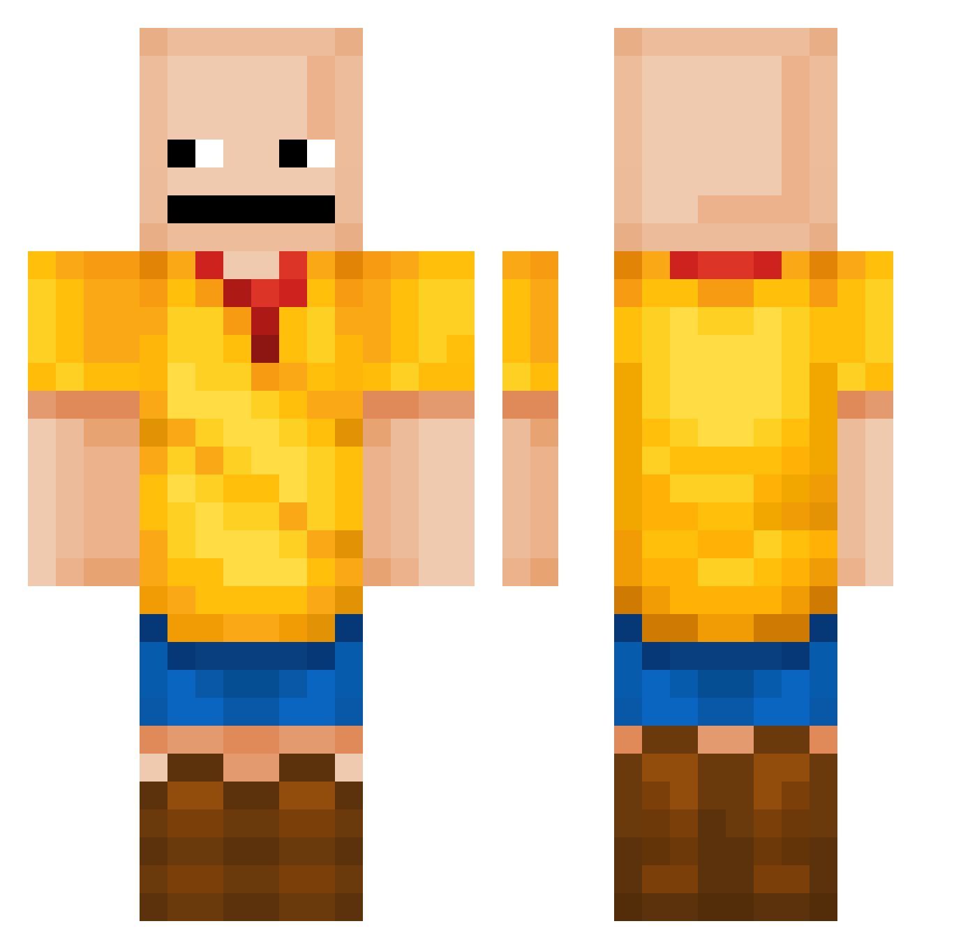Merdan123 Minecraft skin, front and back view