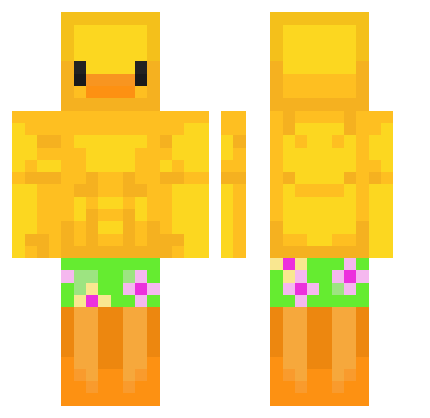 Nomamah Minecraft skin, front and back view
