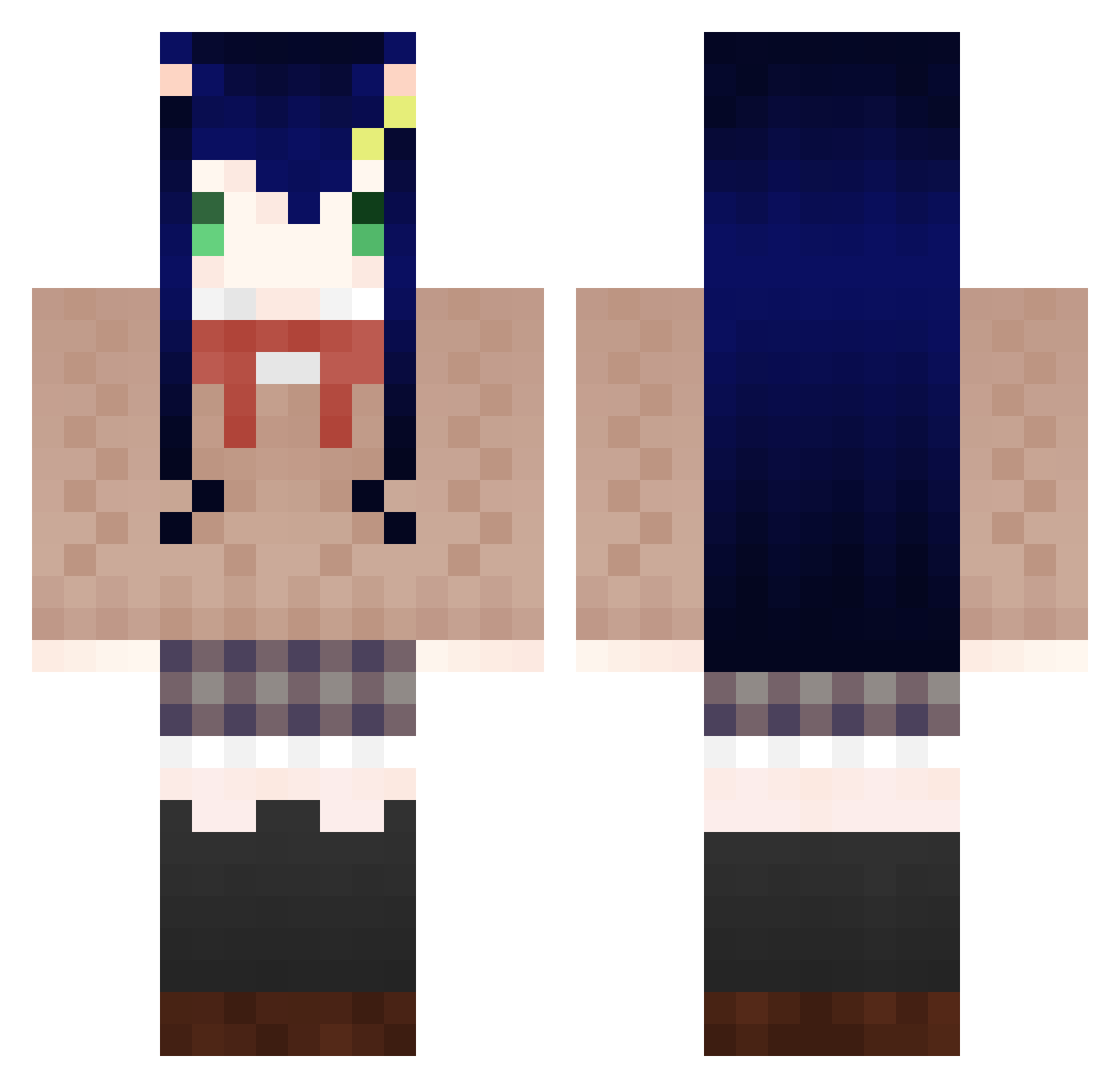 ButterNEKOuO Minecraft skin, front and back view