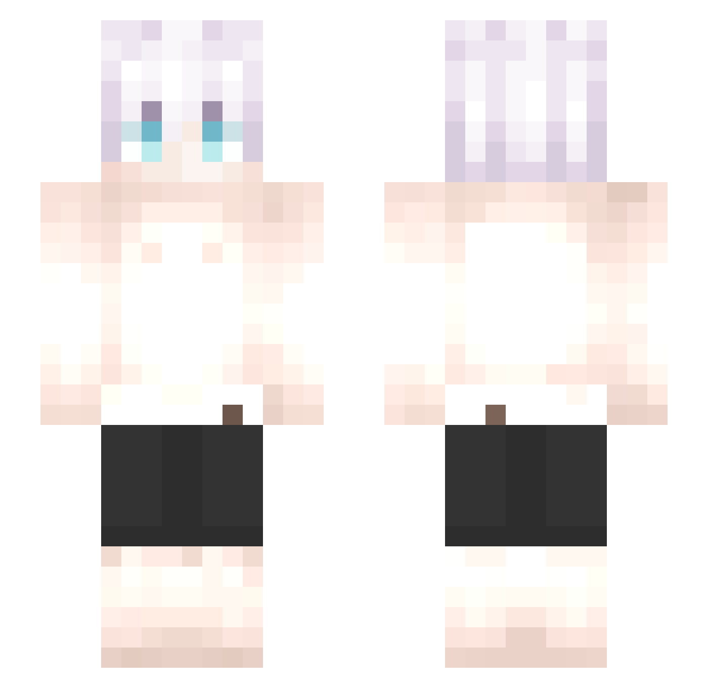Coffwie Minecraft skin, front and back view