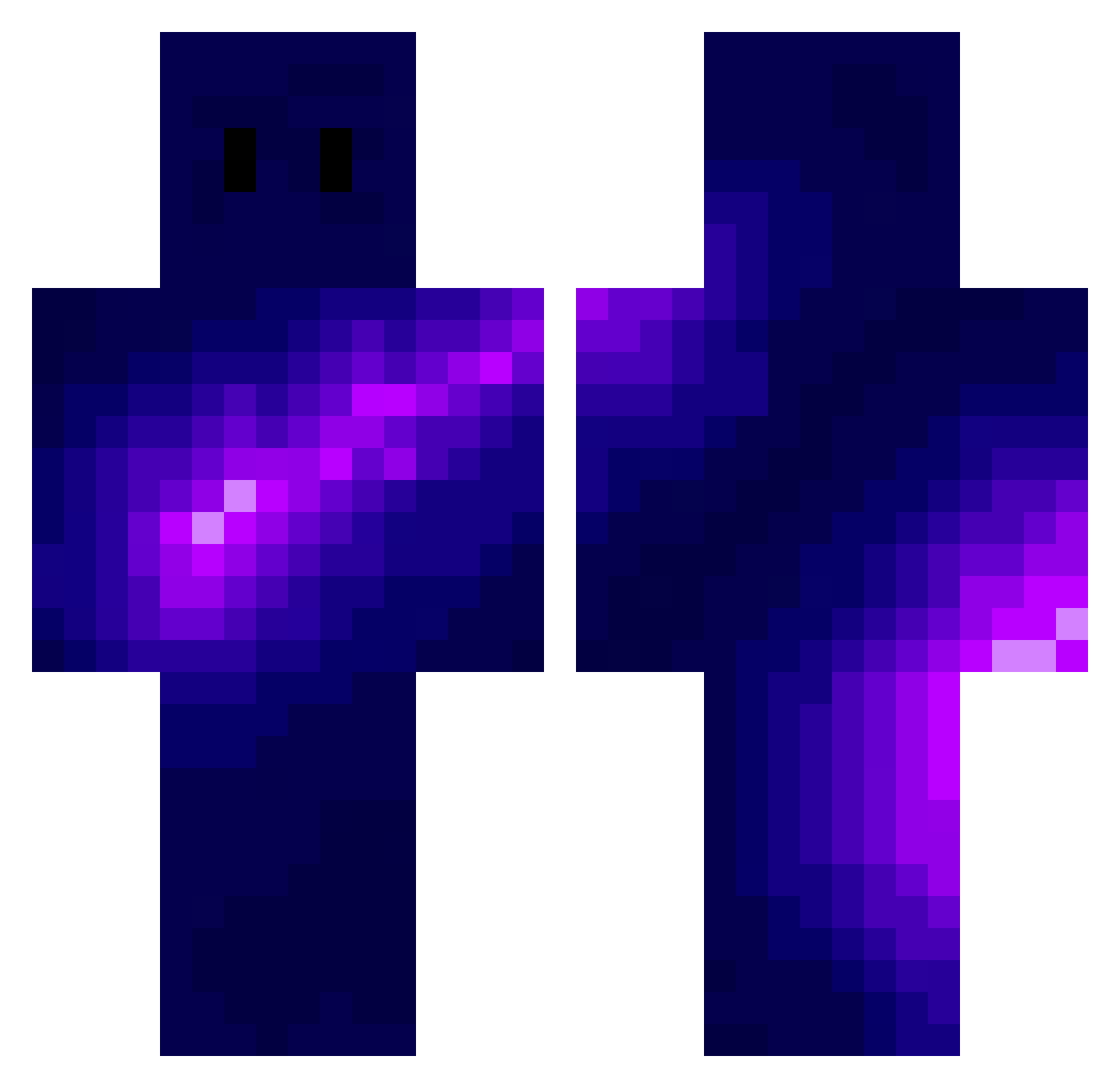 Px141 Minecraft skin, front and back view