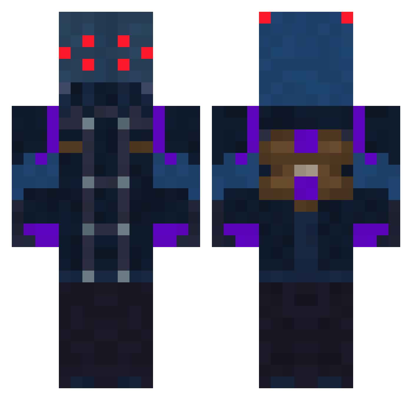 rustre Minecraft skin, front and back view