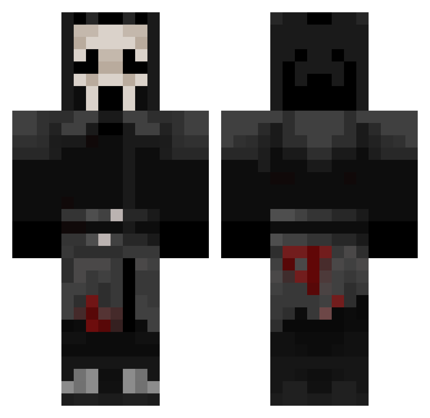 Deadlybanana67 Minecraft skin, front and back view
