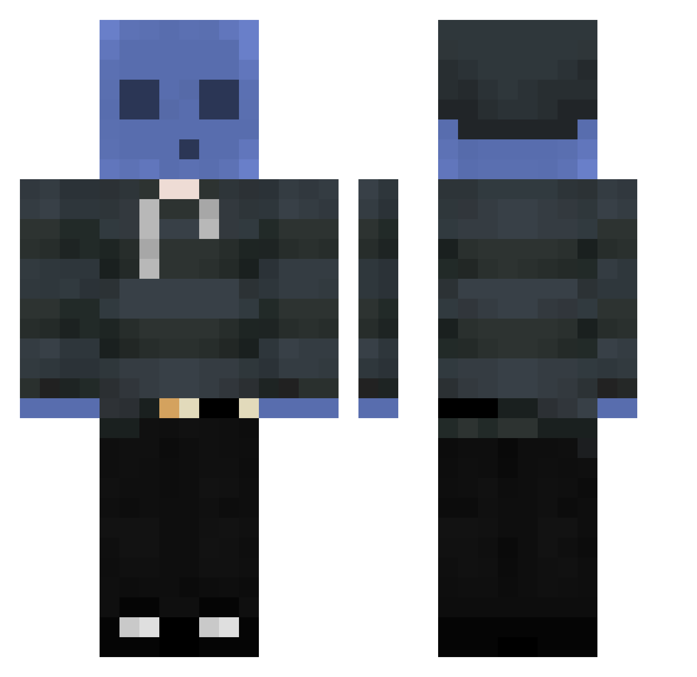 Arslan2950 Minecraft skin, front and back view
