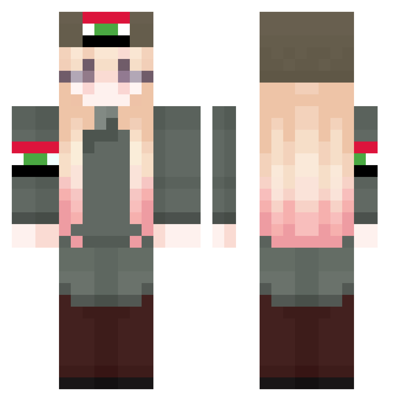 swobbing Minecraft skin, front and back view