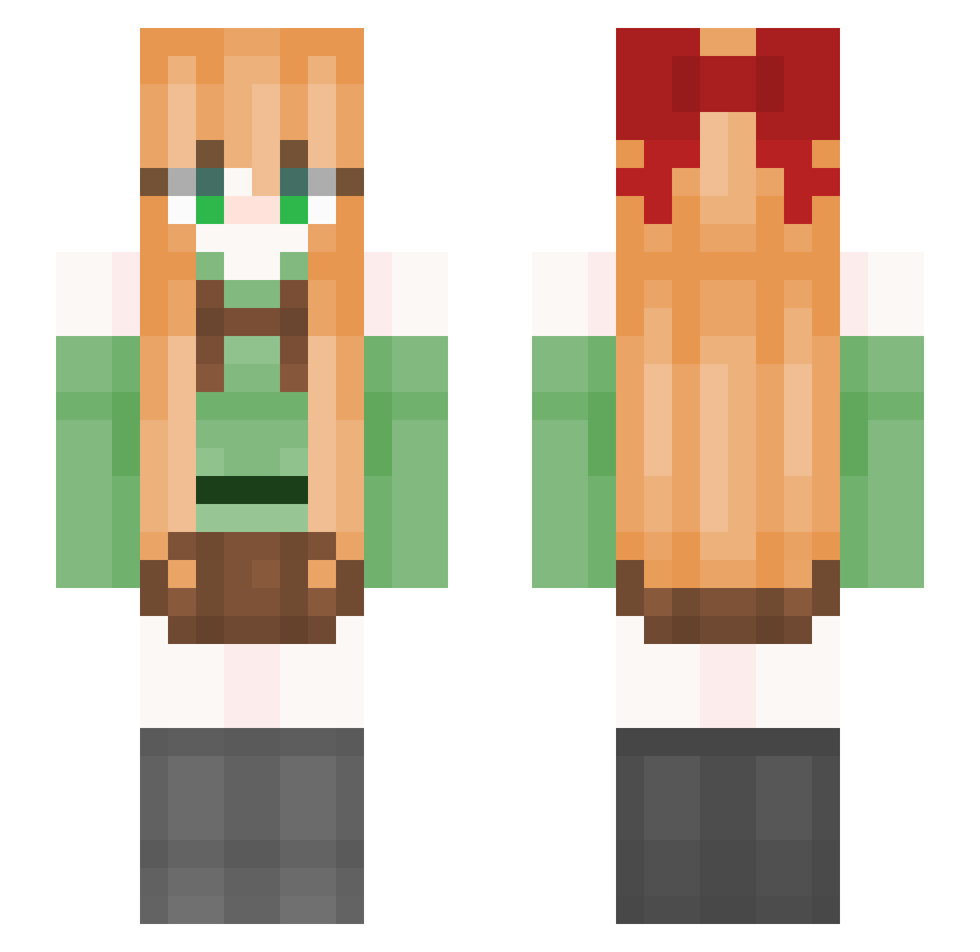 ATAOTAOA Minecraft skin, front and back view