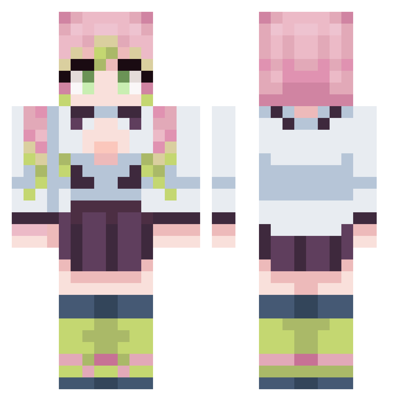 UnDeadDevil Minecraft skin, front and back view