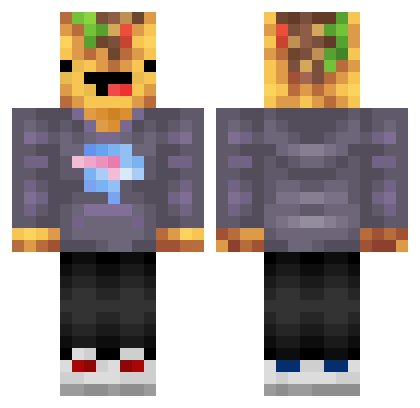 Distant_owie Minecraft skin, front and back view