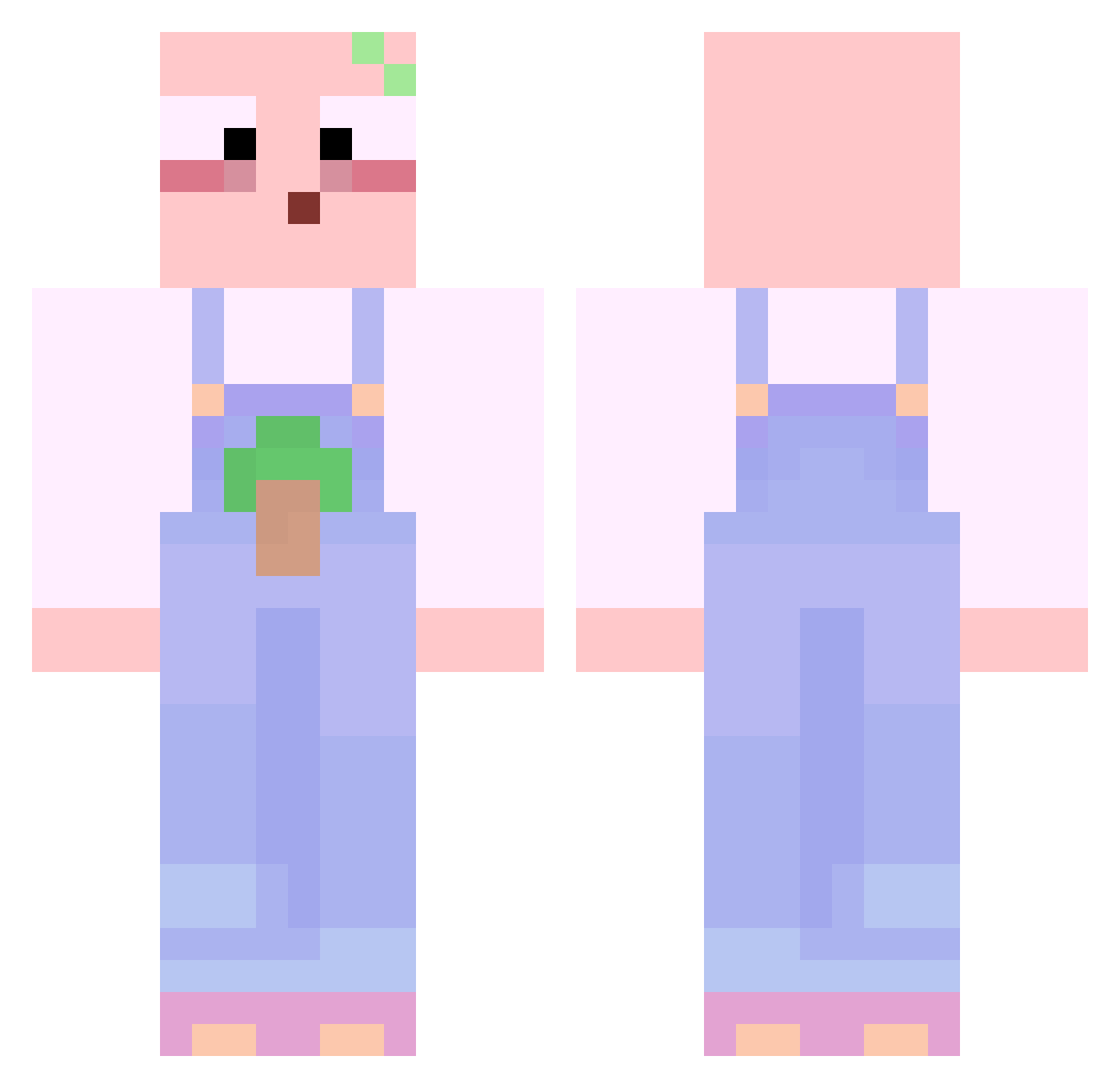 bbethin Minecraft skin, front and back view