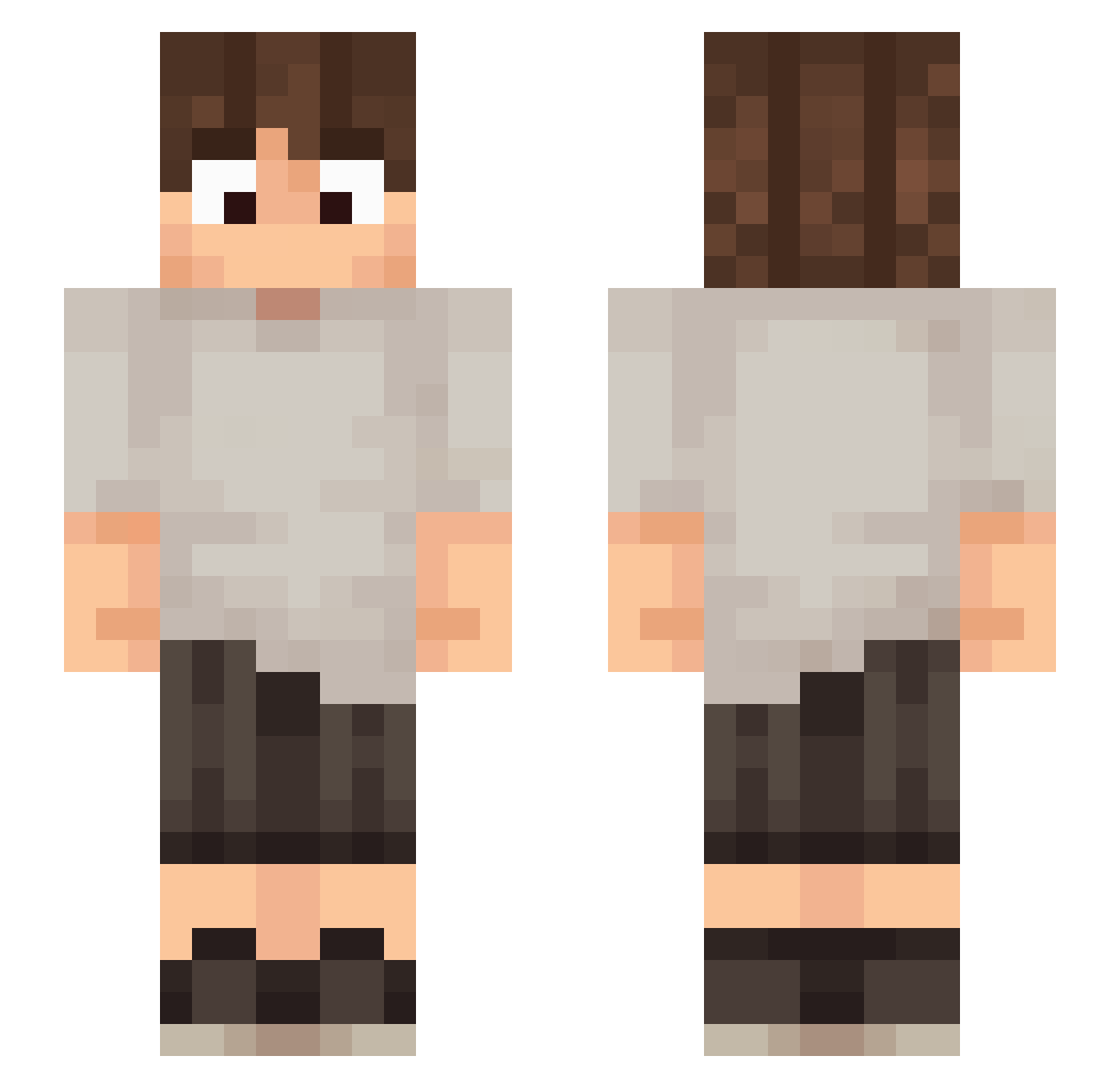 ycaiox Minecraft skin, front and back view