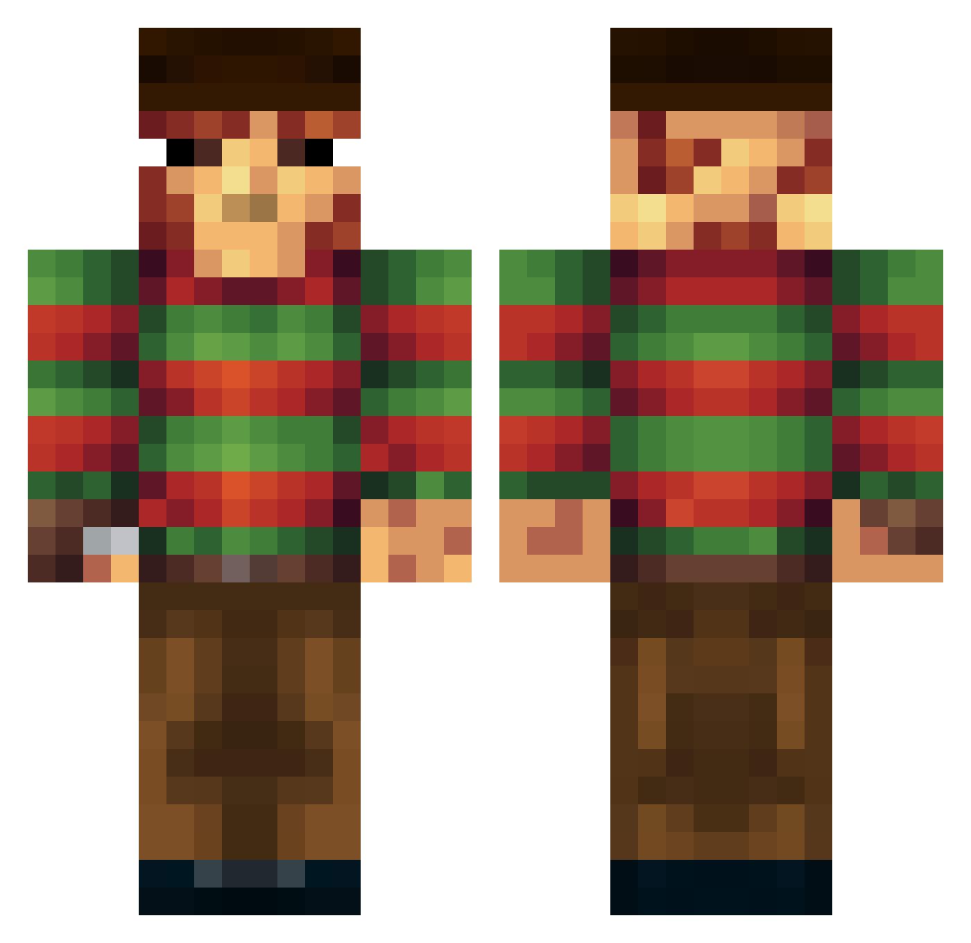 PapaAmurf Minecraft skin, front and back view