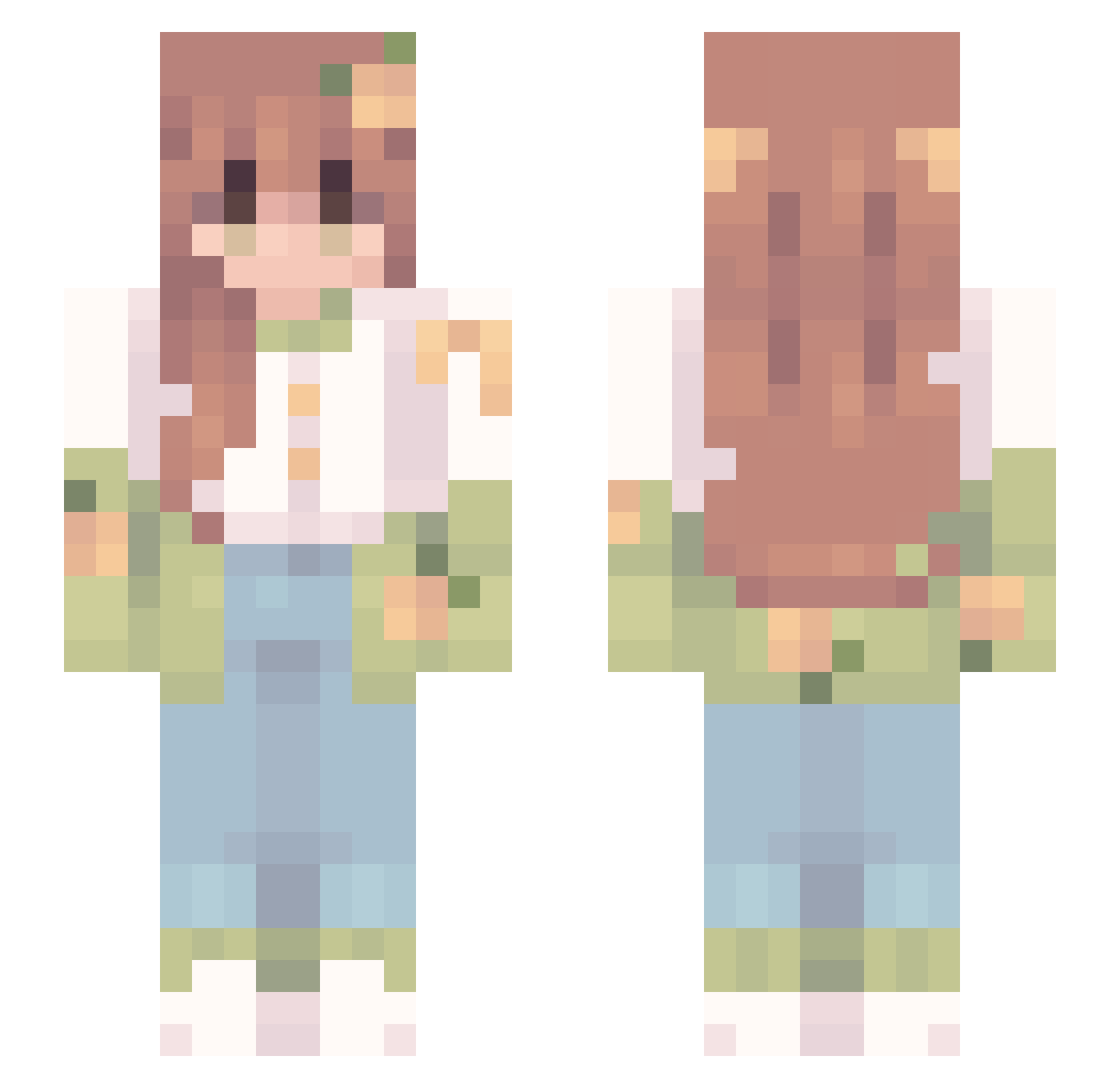 oddy2112 Minecraft skin, front and back view
