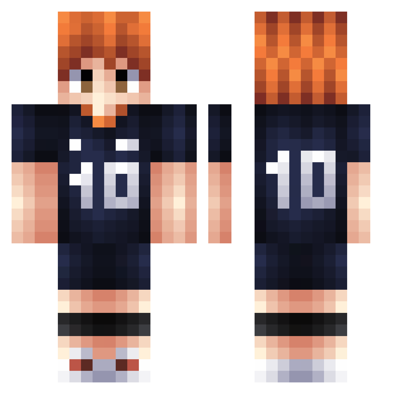 Tenshiid99 Minecraft skin, front and back view