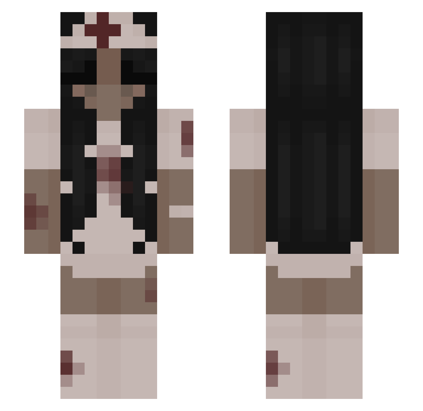 Wraiths Minecraft skin, front and back view