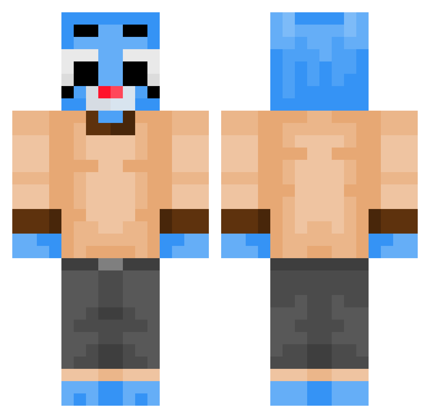 qadii Minecraft skin, front and back view