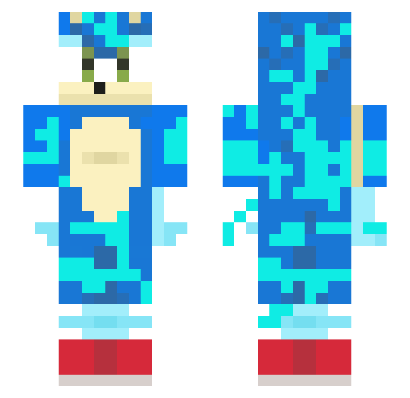 Zvyd Minecraft skin, front and back view
