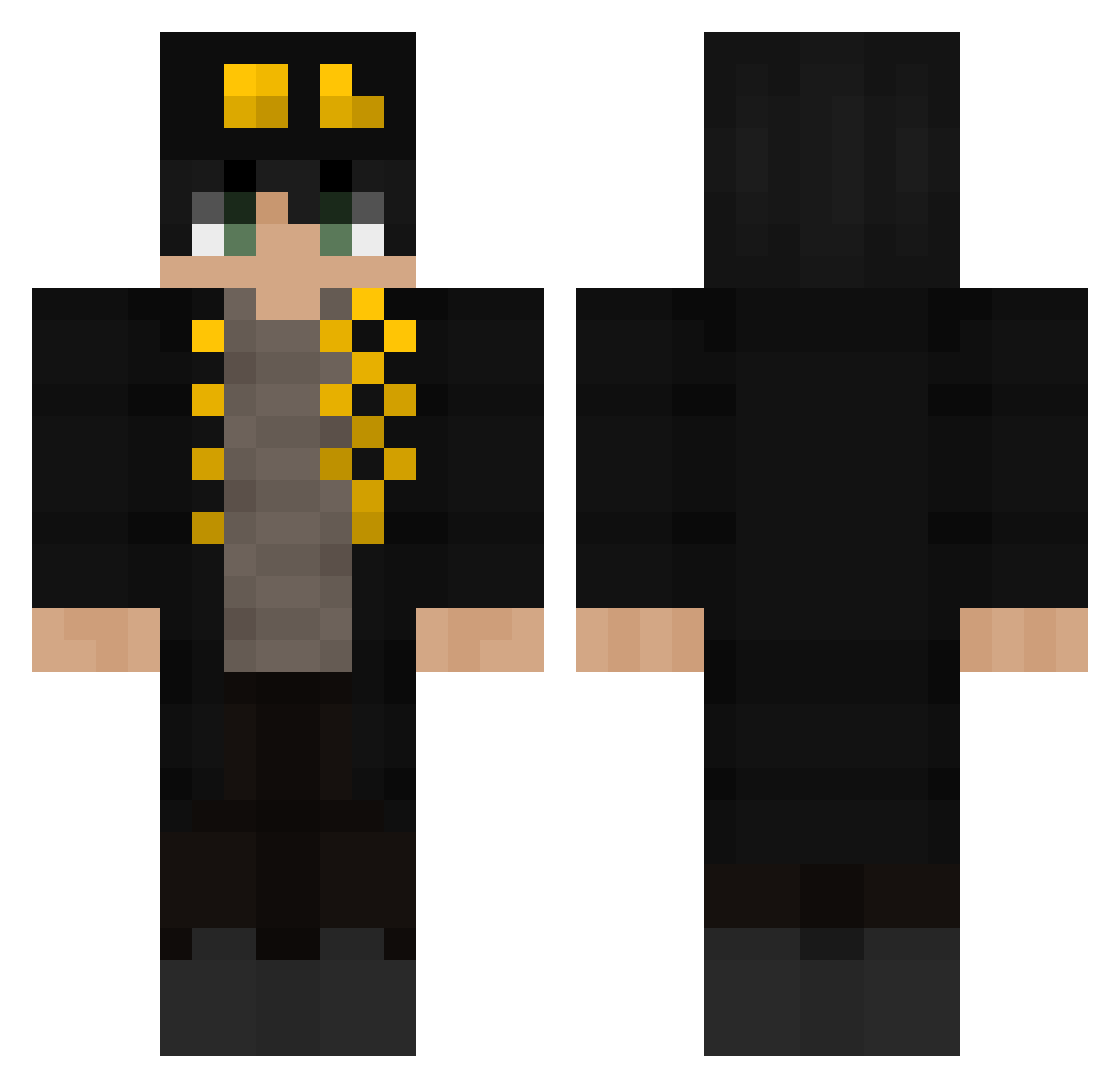 w9na Minecraft skin, front and back view