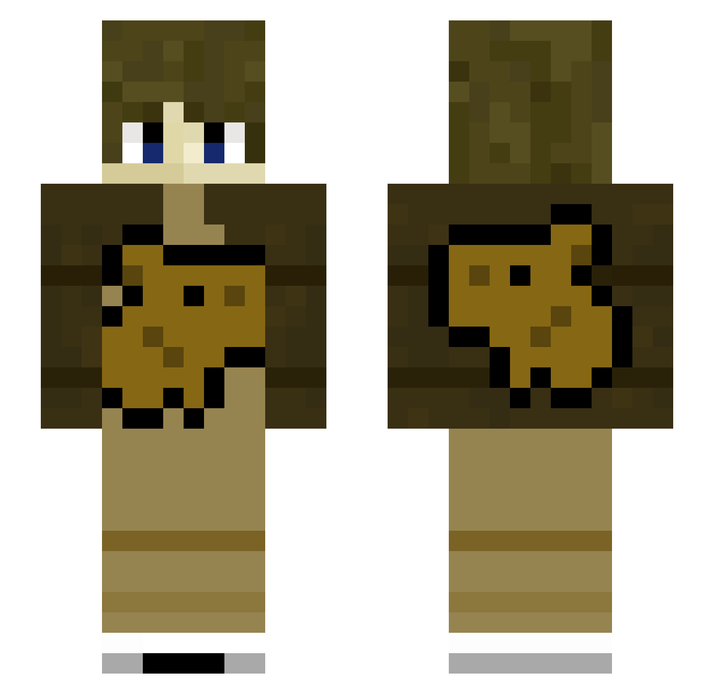 TheCapybaraGuy Minecraft skin, front and back view