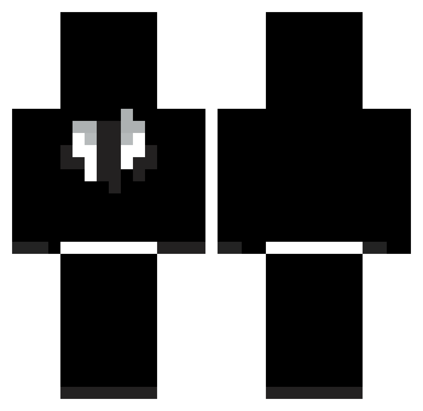 Philouto Minecraft skin, front and back view