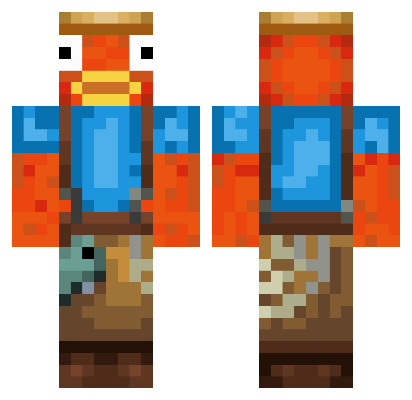 1_Justus_1 Minecraft skin, front and back view