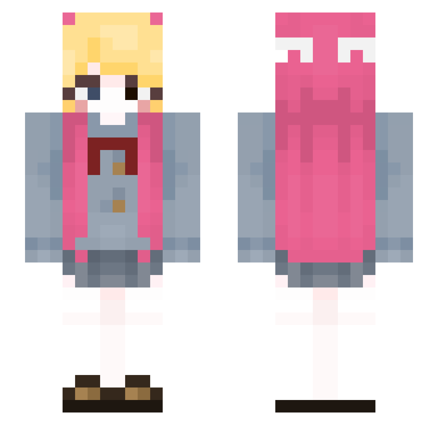 kuenji Minecraft skin, front and back view