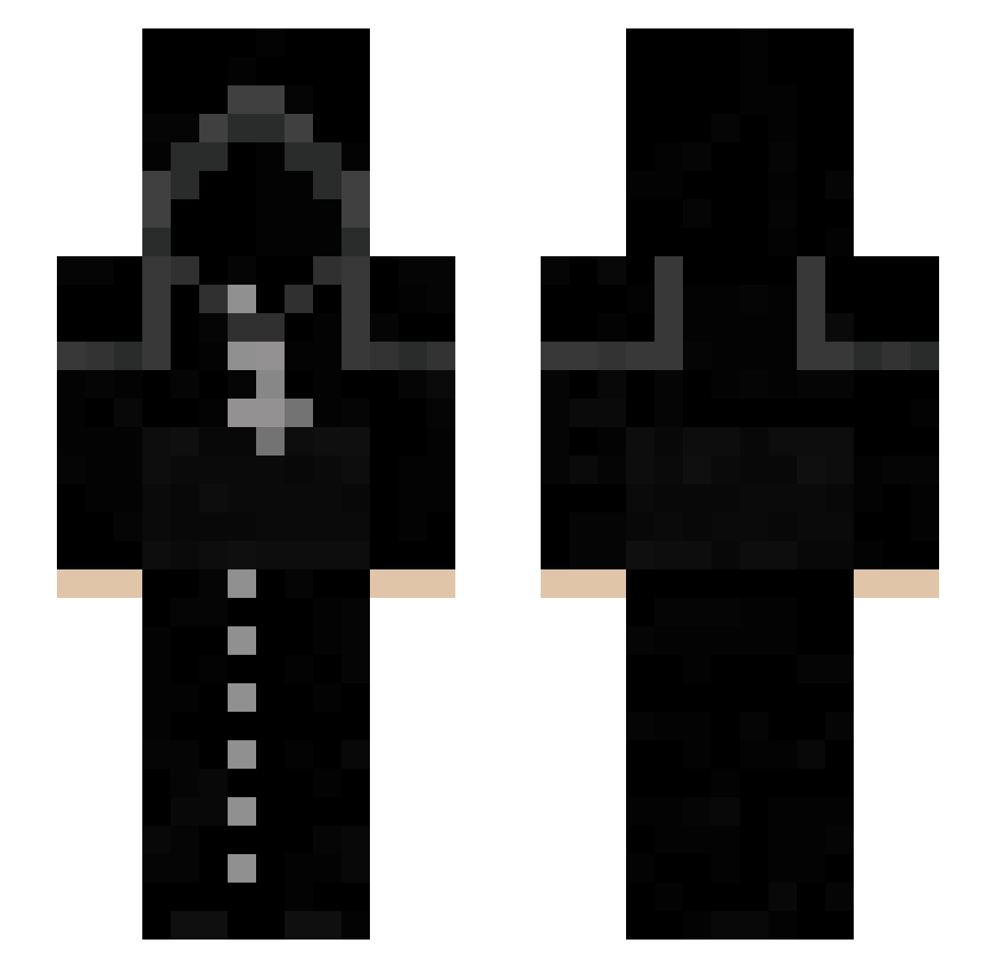Pypoidok Minecraft skin, front and back view