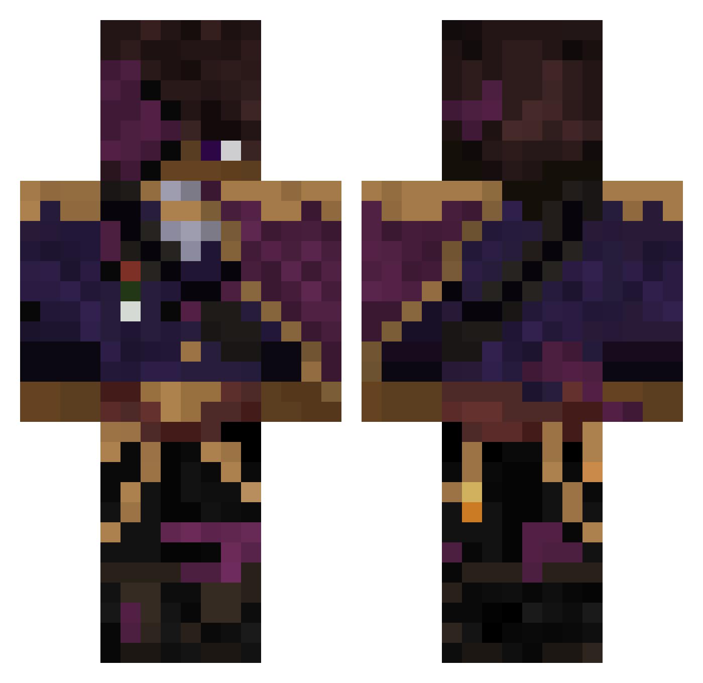 Oumaink Minecraft skin, front and back view