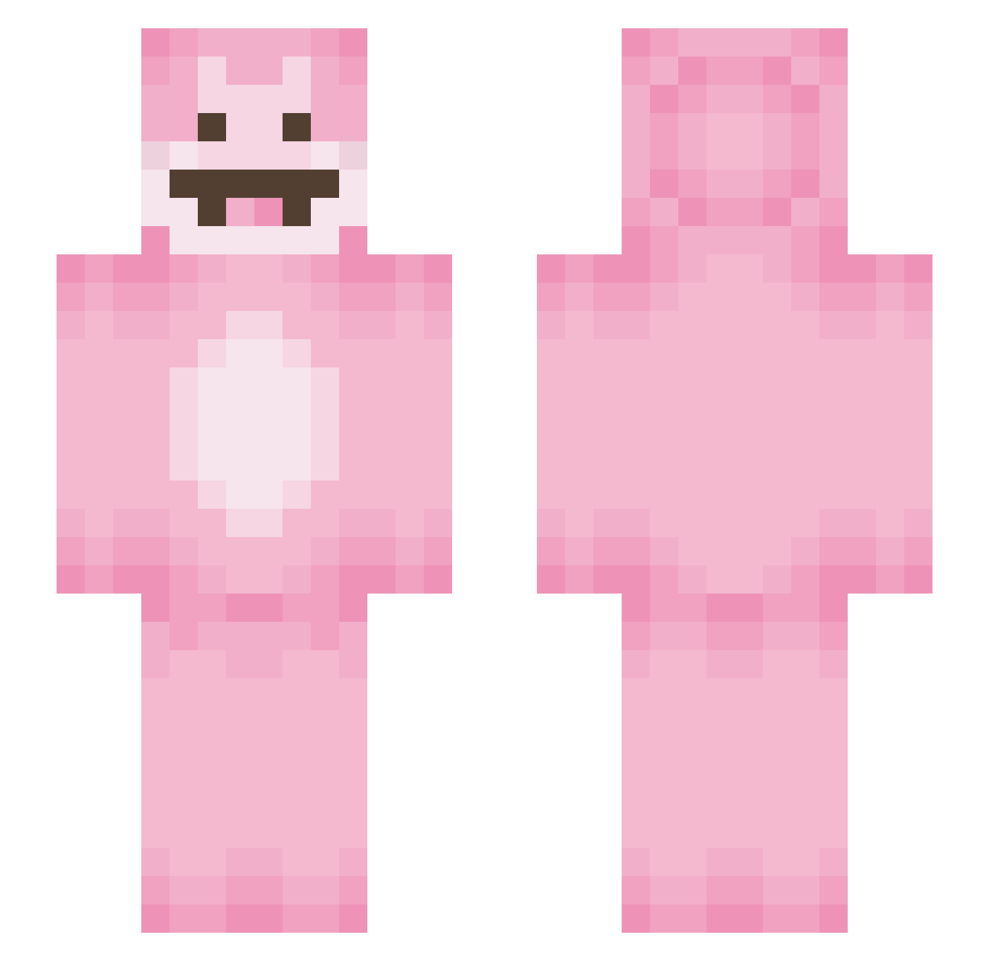 Pheyr Minecraft skin, front and back view