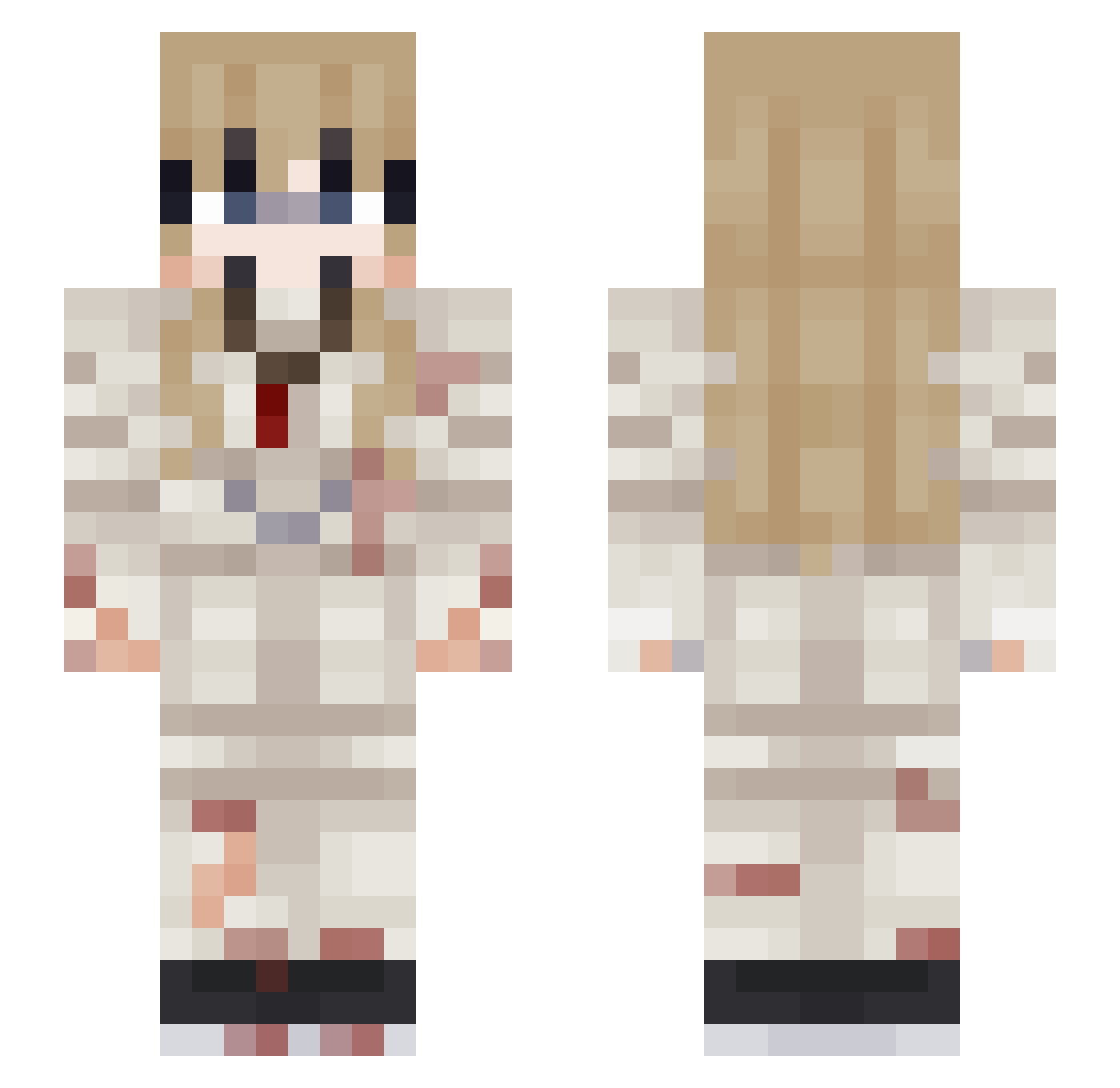 LeiteP Minecraft skin, front and back view
