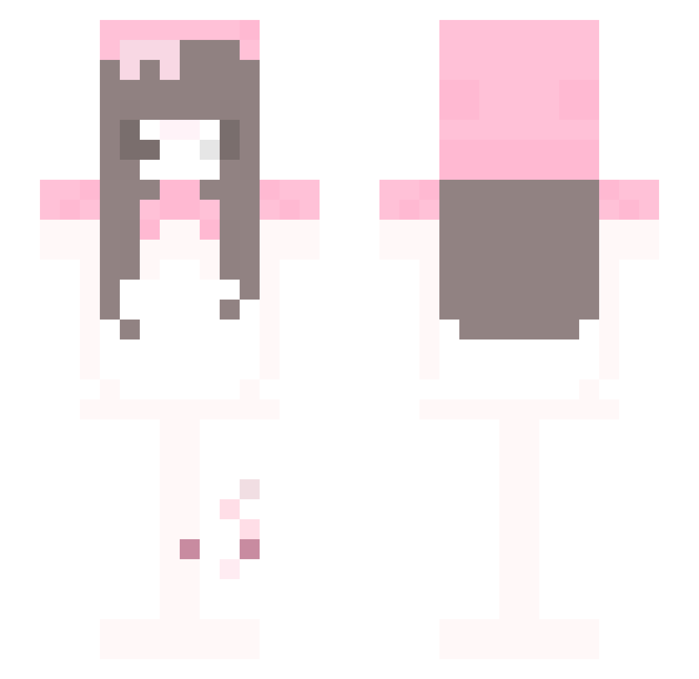 Shok0_xo Minecraft skin, front and back view