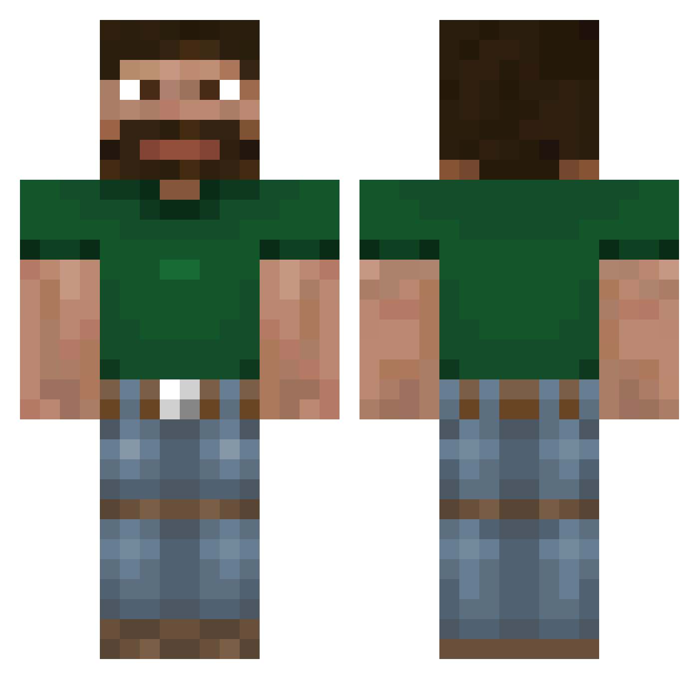 realpepineer Minecraft skin, front and back view
