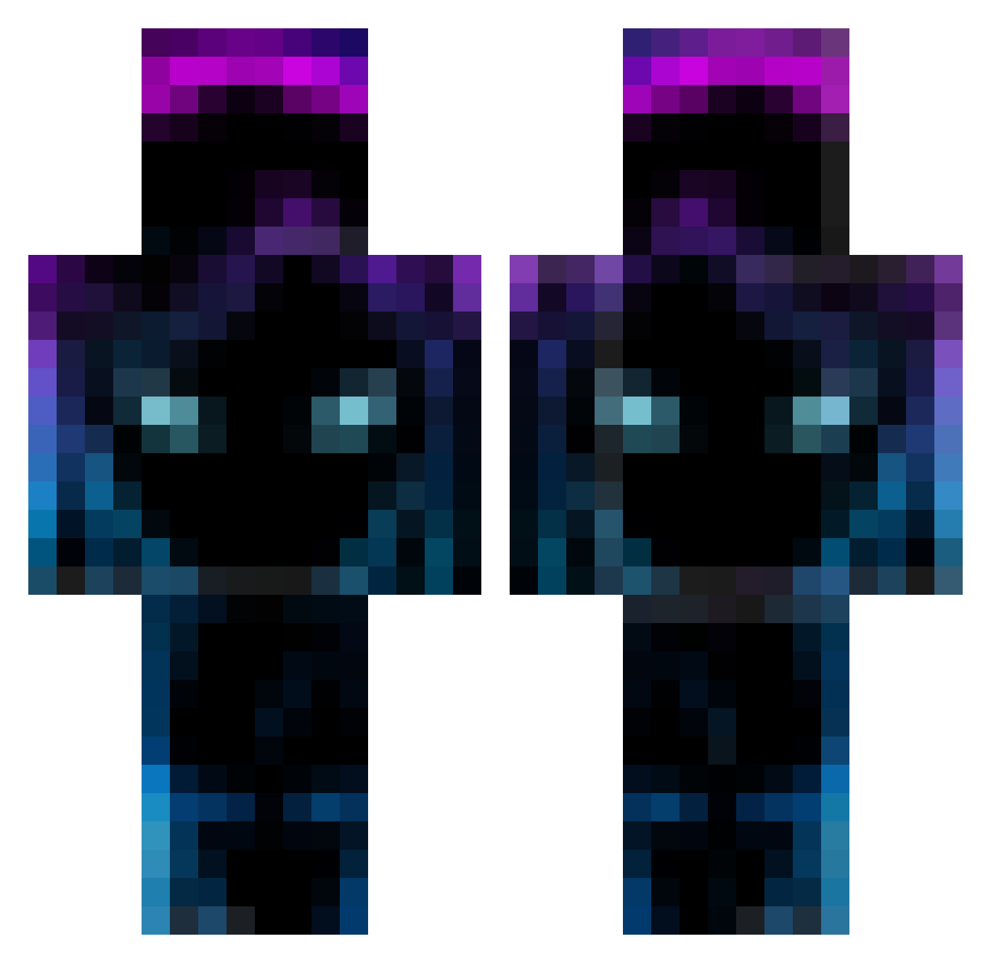 ElpumaX Minecraft skin, front and back view